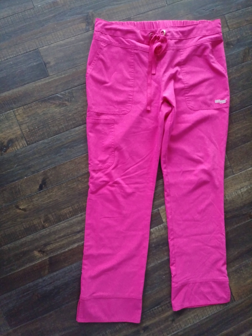Grey's Anatomy Hot Pink Drawstring Cargo Scrub Pants